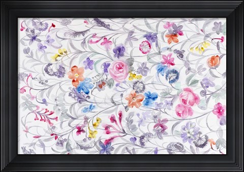 Framed Field of Flowers I Print