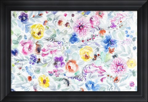 Framed Field of Flowers III Print
