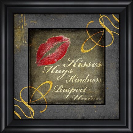 Framed Gold First Comes Love 2 Print