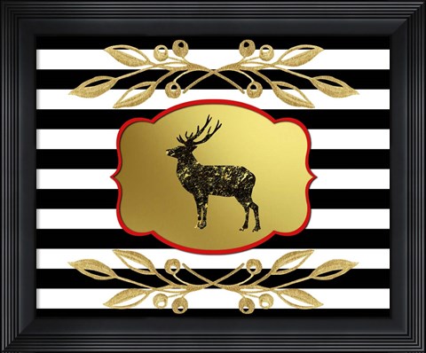 Framed Gold Hello Beautiful Deer Print