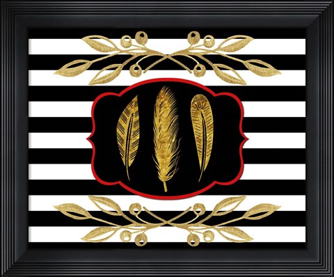 Framed Gold Hello Beautiful Feather Print