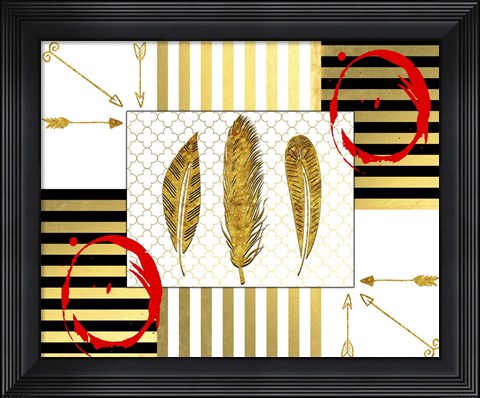 Framed Gold Love Feathers Print