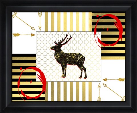 Framed Gold Love Stag Print