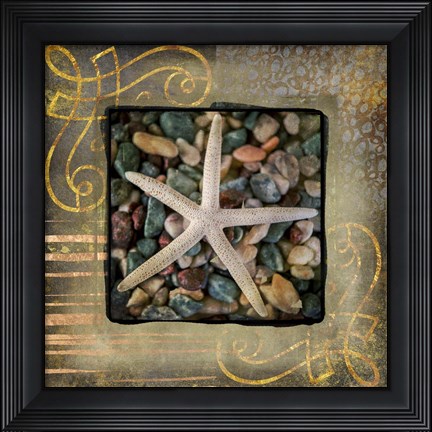 Framed Gold Sea Scape 1 Print