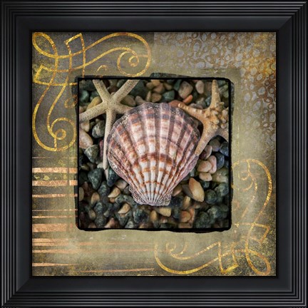 Framed Gold Sea Scape 2 Print