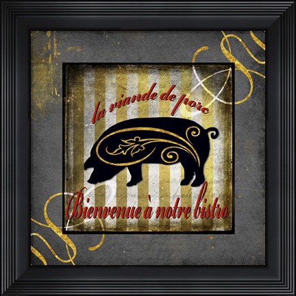 Framed Gold Welcome To Our Bistro Print