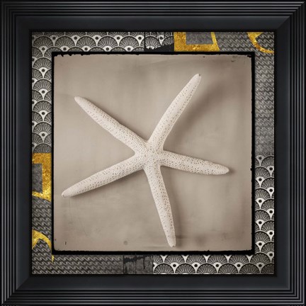 Framed Gold Sea Scape 3 Print
