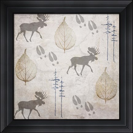 Framed Moose Lodge Pattern Print