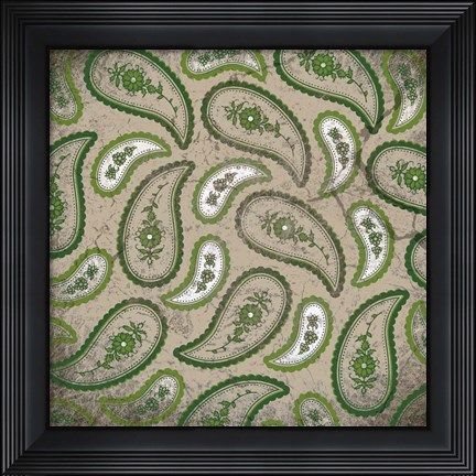 Framed Camo Paisley Grunge Print