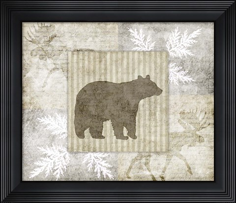 Framed Decorative Lodge Bear 1 Print