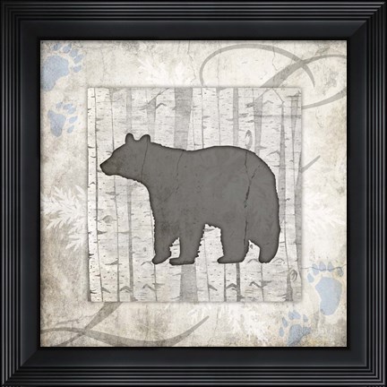 Framed Decorative Lodge Bear 2B Print