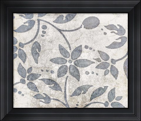 Framed Decorative Pattern 2 Blue Print