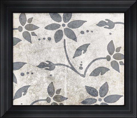 Framed Decorative Pattern 3 Blue Print