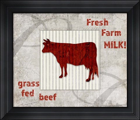 Framed Decorative Pattern Farm Fresh Beef Print