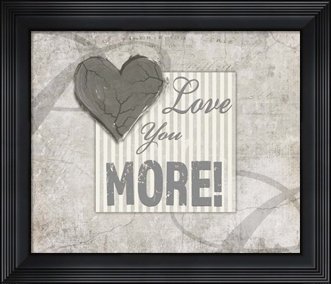 Framed Decorative Pattern Love You More Print