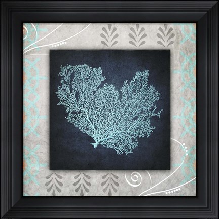 Framed Decorative Sea Leaf 1 Print