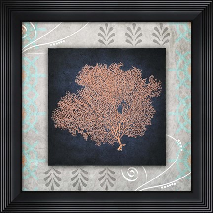 Framed Decorative Sea Leaf 2 Print