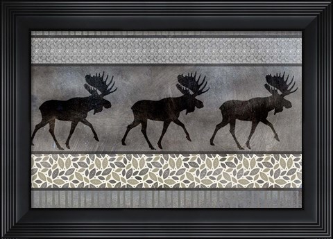 Framed Moose Pattern Print