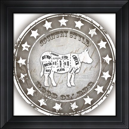 Framed Good Ol' BBQ Cow Print