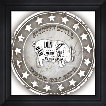 Framed Good Ol' BBQ Pig Print