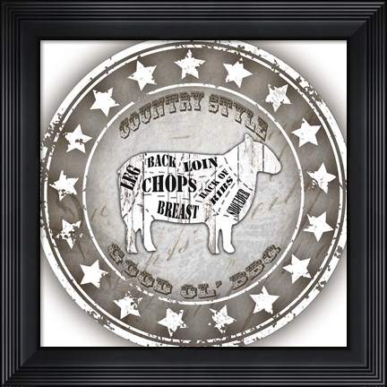Framed Good Ol&#39; BBQ Sheep Print