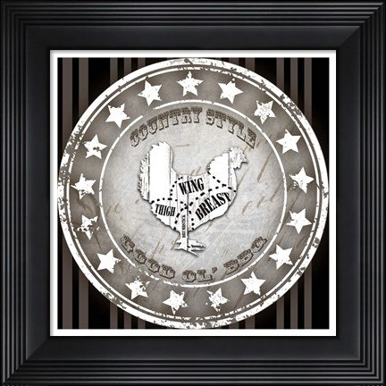 Framed Good Ol' BBQ Square Chicken Print