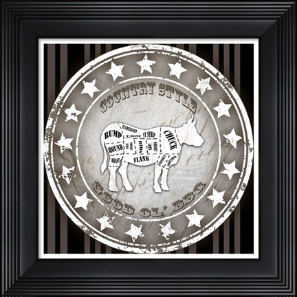 Framed Good Ol&#39; BBQ Square Cow Print
