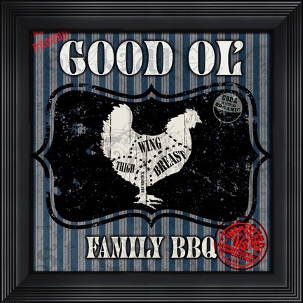 Framed Good Ol&#39; Family BBQ Square Chicken Print
