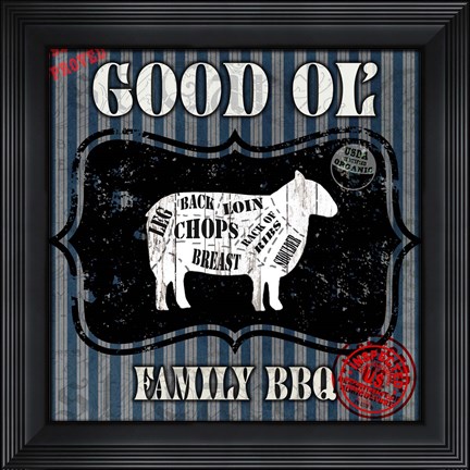 Framed Good Ol&#39; Family BBQ Square Print