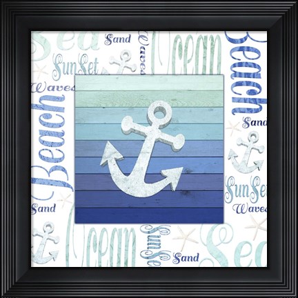 Framed Gypsy Sea Blue 1 Print
