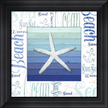 Framed Gypsy Sea Blue 2 Print