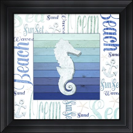Framed Gypsy Sea Blue 3 Print