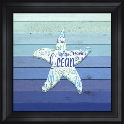 Framed Gypsy Sea Blue V2 4 Print