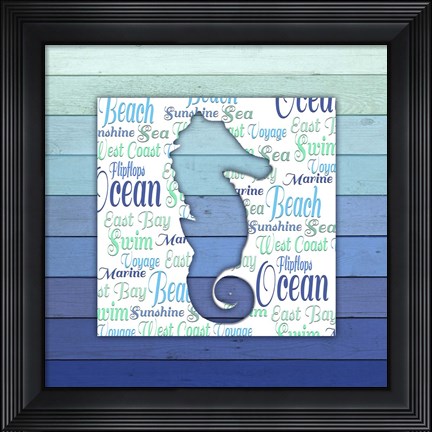 Framed Gypsy Sea Blue V4 1 Print