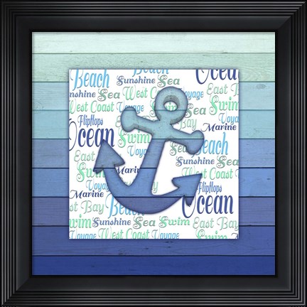 Framed Gypsy Sea Blue V4 2 Print