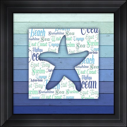 Framed Gypsy Sea Blue V4 4 Print