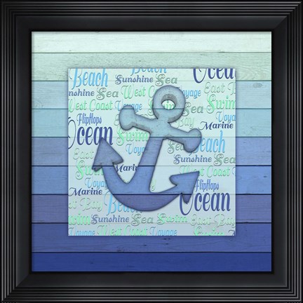 Framed Gypsy Sea Blue V5 2 Print