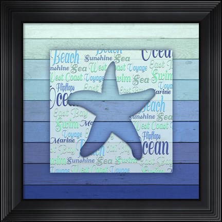 Framed Gypsy Sea Blue V5 4 Print