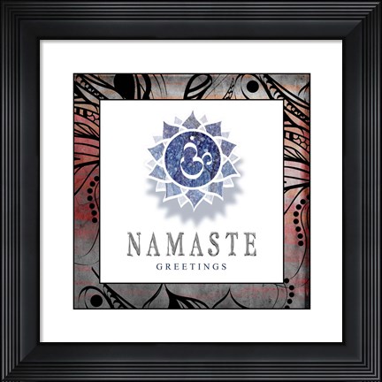 Framed Chakras Yoga Framed Namaste V2 Print