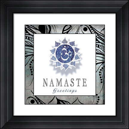 Framed Chakras Yoga Framed Namaste V3 Print