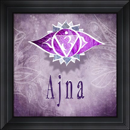 Framed Chakras Yoga Ajna V3 Print