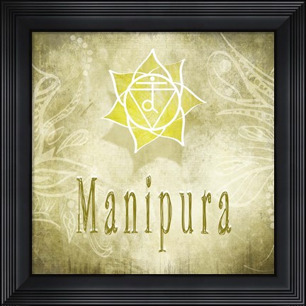 Framed Chakras Yoga Manipura V4 Print