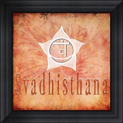 Framed Chakras Yoga Svadhisthana V2 Print