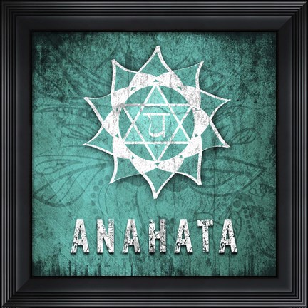 Framed Chakras Yoga Symbol Anahata Print