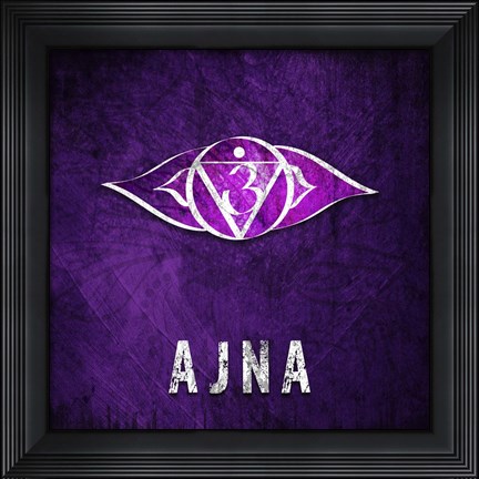 Framed Chakras Yoga Symbol AJNA Print