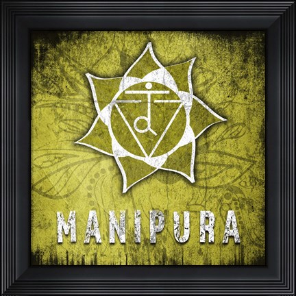 Framed Chakras Yoga Symbol Manipura Print