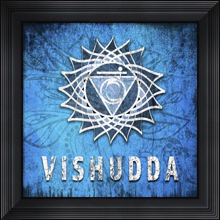 Framed Chakras Yoga Symbol Vishudda Print
