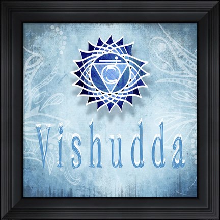 Framed Chakras Yoga Vishudda V3 Print