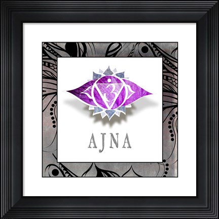 Framed Chakras Yoga Framed AJNA V1 Print
