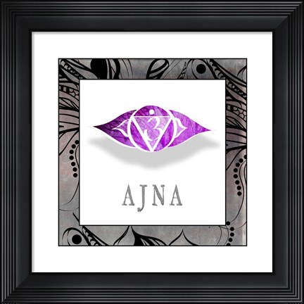 Framed Chakras Yoga Framed AJNA V1 Print